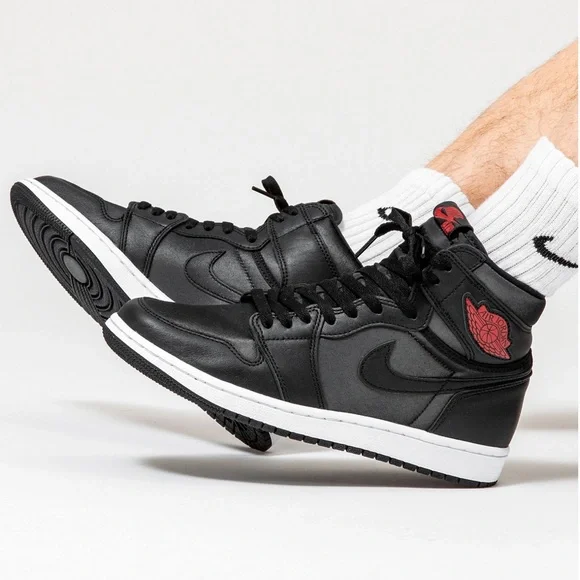 Nike Air Jordan 1 High Retro OG 'Black Satin' Sneakers 555088-060 Men’s Size 12